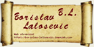 Borislav Lalošević vizit kartica